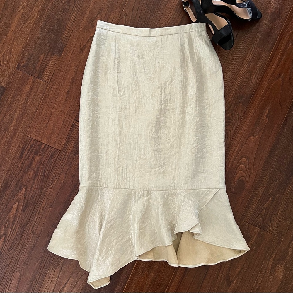 Vintage NueVa Crinkle Skirt w/Ruffle Hem